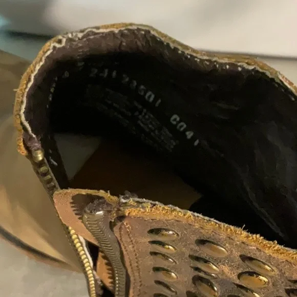 Liberty Black Leather Studded Biker Ankle Boots - Picture 11 of 13